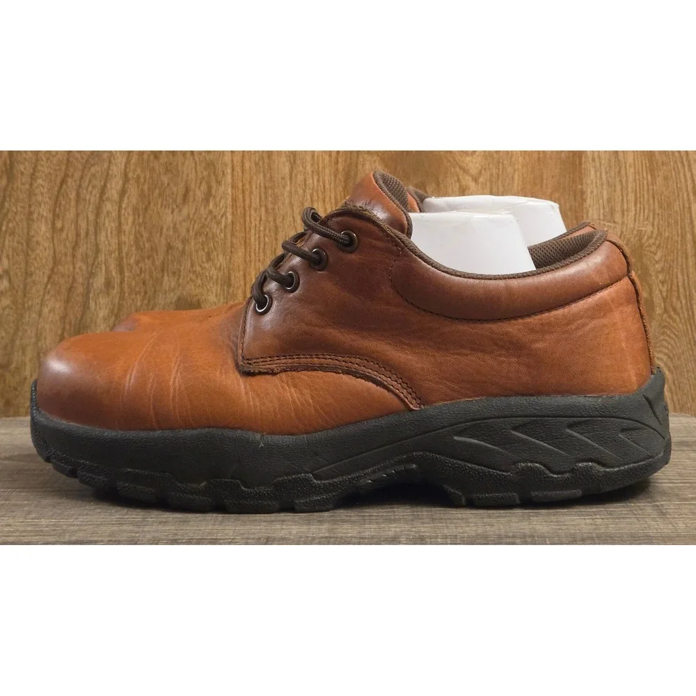 SR Max Work Shoes Men's Size 10.5 Brown Leather Slip Resistant Lace Up Steel Toe